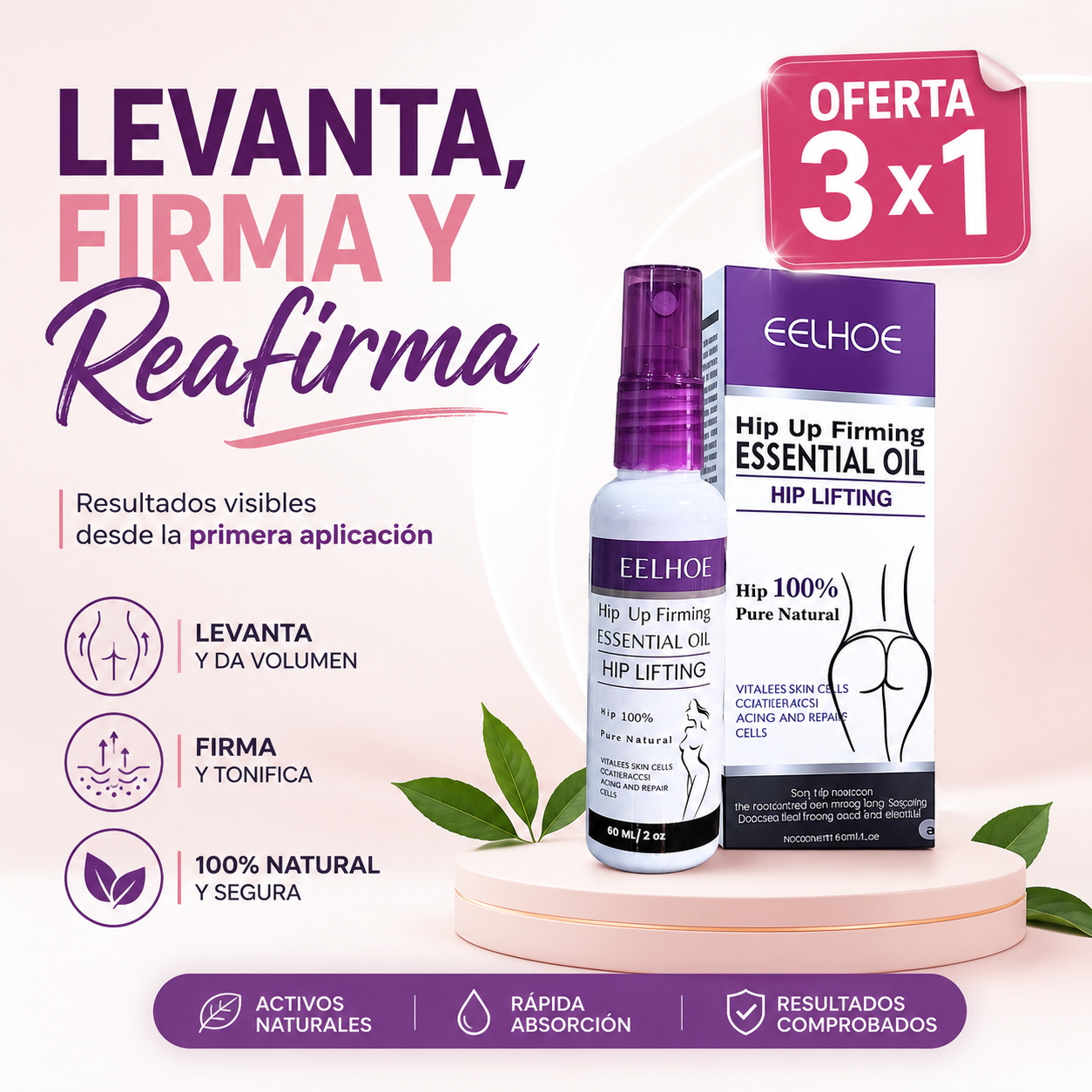 Aceite Plus Levanta Busto Y Gluteos